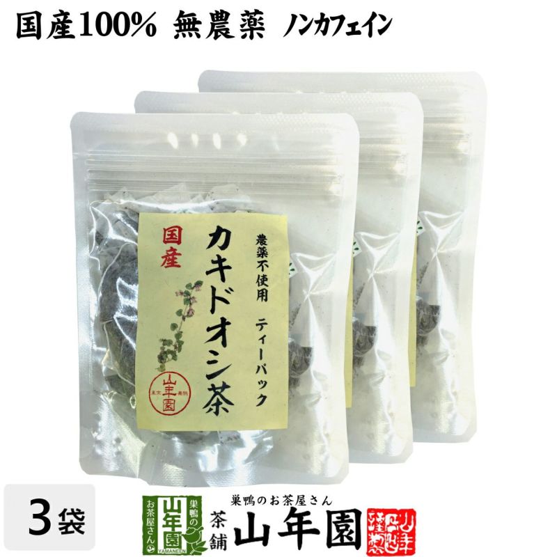 【国産 100%】カキドオシ茶 ティーパック 1.5g×20パック×3袋セット 宮崎県産 無農薬 ノンカフェイン