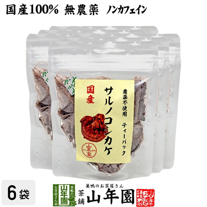 【国産100%】サルノコシカケ茶 ティーパック 1.5g×20パック×6袋セット 宮崎産　鹿児島県産 無農薬 ノンカフェイン