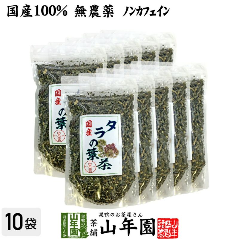 【国産100%】タラの葉茶 無農薬 100g×10袋セット 宮崎県産