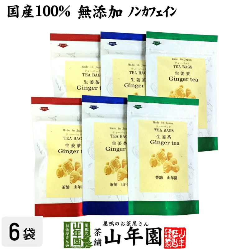【国産100%】生姜茶 ジンジャーティー 2g×5パック×6袋セット 生姜100% 熊本県産